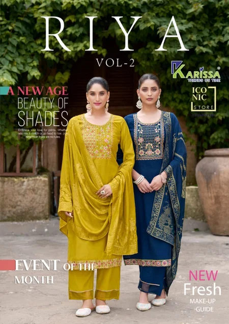 Riya Vol 2 By Karissa Viscose Kurti With Bottom Dupatta Wholesale Online