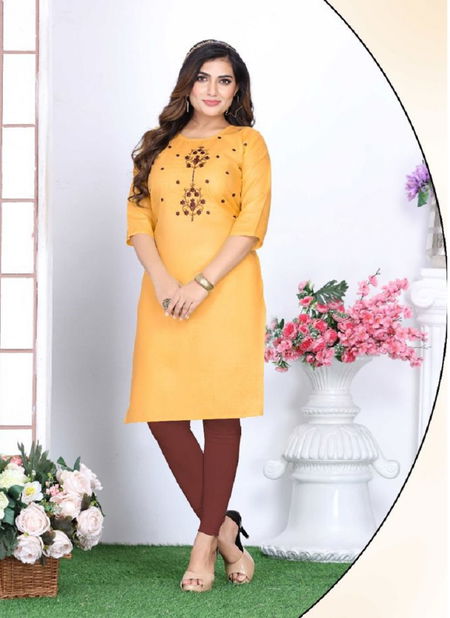 Riyaa Charmi Cotton Printed Regular Wear Designer Kurti Collection Catalog