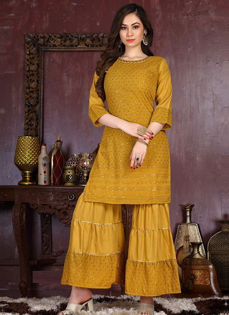 Riyaa East Heavy Rayon Festive Wear Kurti With Bottom Collection Catalog