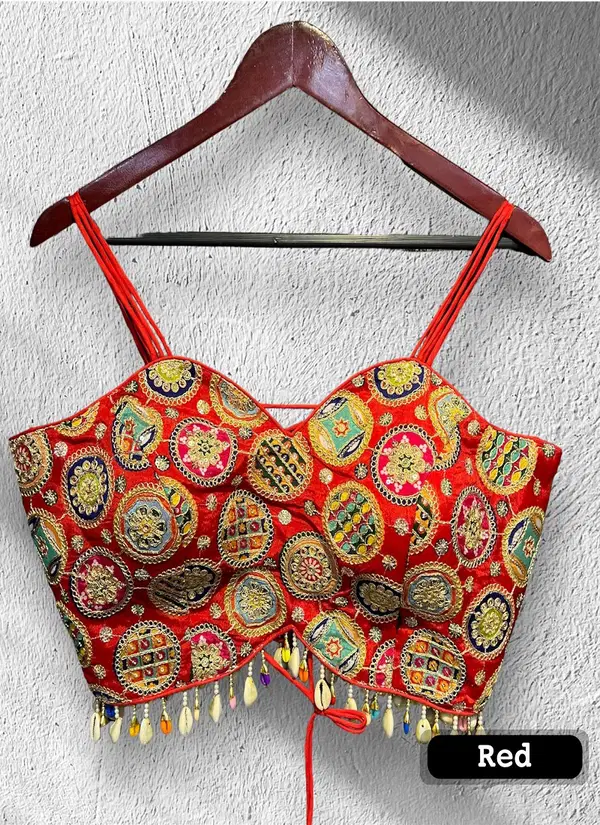 Rk Blouse Chinon Navratri Sleeveless Blouse Wholesale Market In Surat
