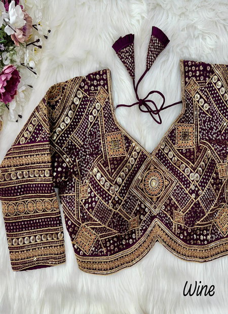 Rk Blouse Georgette Embroidery Work Wedding Wear Blouse Wholesale Market In Surat
