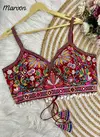 Rk Blouse Italian Silk Mirror Work Navratri Sleeveless Blouse Wholesale Market In Surat
