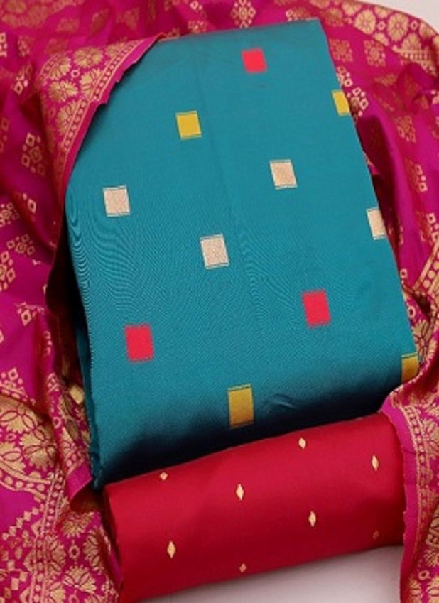 Rnx Banarasi Silk Box Fancy Casual Wear Heavy Silk Dress Material Collection
