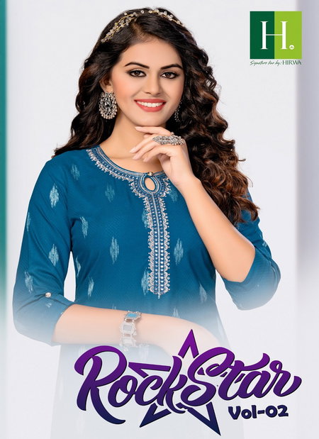 Rockstar Vol 2 By H Dot Heavy Bombay Rayon Printed Kurtis Wholesale Market In Surat