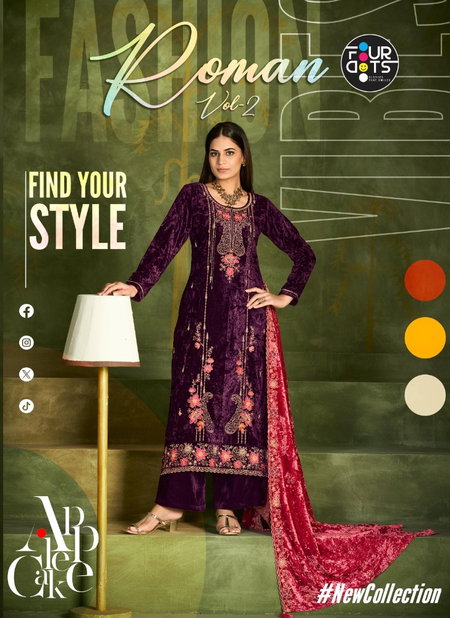 Roman Vol 2 By Fourdots Velvet Designer Salwar Suits Wholesale Price In Surat
