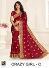 Ronisha Crazy Girl Latest Fancy Designer Festive Wear satin Blooming Embroidery Worked Sarees Collection
