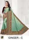 Ronisha Ginger Fancy Latest Wedding Wear Heavy Embroidery Worked Border Saree Collection