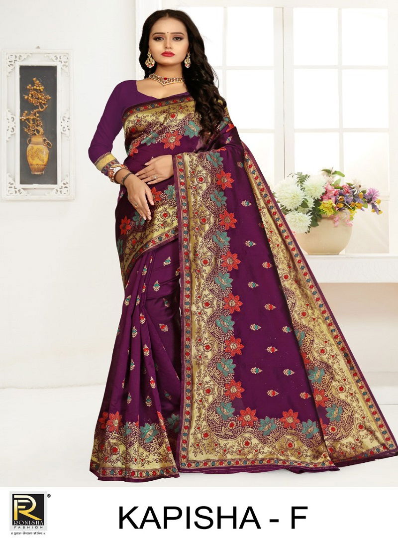 Ronisha Kapisha Latest Designer Premium Silk Fancy Casual Wear Saree