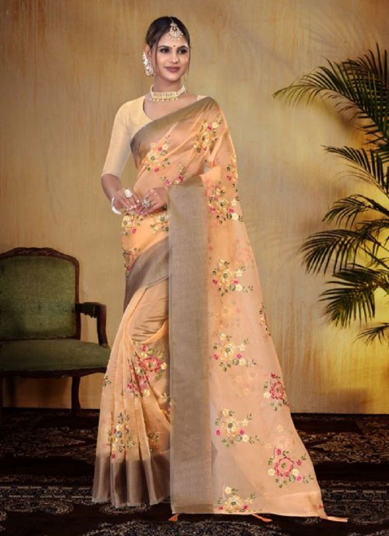 Ronisha Omya New Exclusive Wear Thread Worked Latest Saree Collection