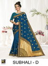Ronisha Subhali Latest Fancy Festive Wear Silk Embroidery Worked Saree Collection