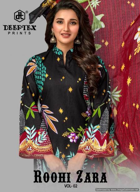 Roohi Zara Vol 2 By Deeptex Lawn Poplin Cotton Pakistani Dress Material Wholesalers In Delhi
 Catalog