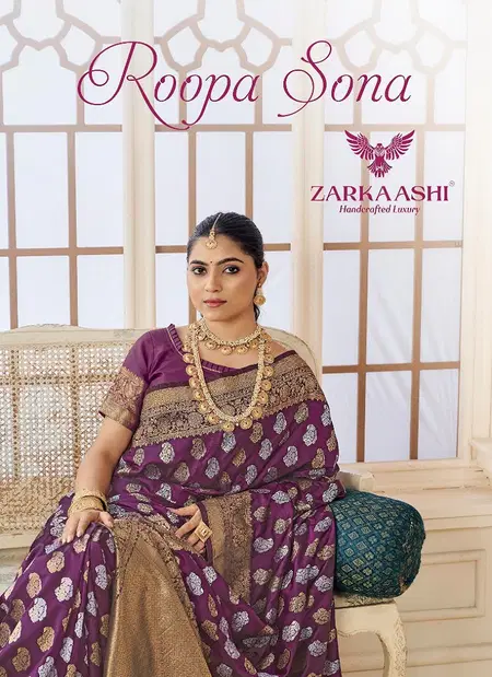 Roopa Sona By Zarkaashi Katan With Silver Zaree Saree Wholesalers In Surat