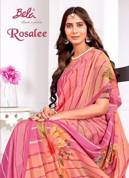 Rosalee By Bela Georgette Colour Addition Fancy Sarees Wholesalers In Delhi