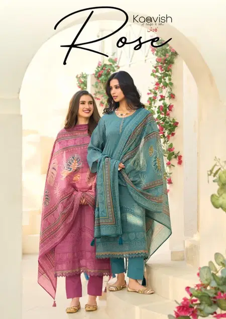 Rose By Kaavish Mul Chanderi Foil Printed Dress Material Suppliers In India
