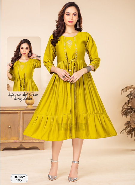 Rossy By Ks4u Plain Designer Anarakali Kurti Wholesale Price In Surat
