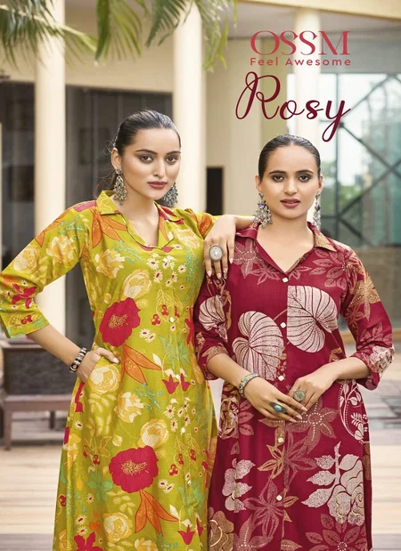Rosy By Ossm Viscos Vetican Printed Surat Co Ord Set Wholesale Market

