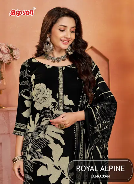 Royal Alpine 3544 By Bipson Pure Viscose Printed Dress Material Suppliers In India