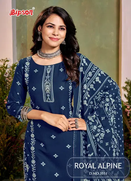 Royal Alpine 3551 By Bipson Pure Viscose Dress Material Exporters In India
