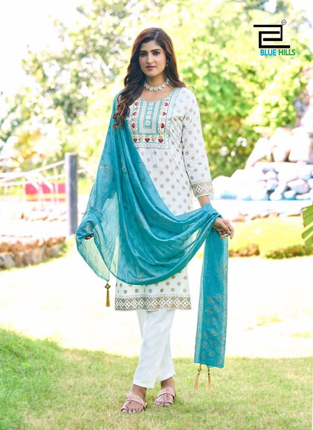 Royal Touch Vol 15 By Blue Hills Rayon Printed Kurti With Bottom Dupatta Wholesale Online
