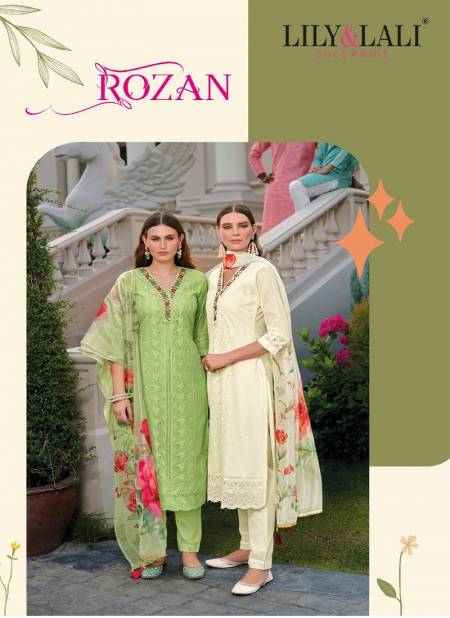 Rozan By Lily And Lali Schiffli Work Designer Kurti With Bottom Dupatta Wholesalers In Delhi
 Catalog