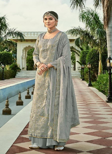 Sophisticated Dusky Rose Faux Georgette Heavy Designer Wedding Wear Salwar Suit With Dusky Rose Faux Georgette
