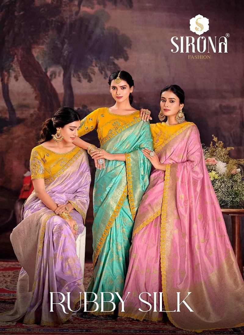 Rubby Silk By Sirona Dola Silk Designer Party Wear Sarees Suppliers In India Catalog