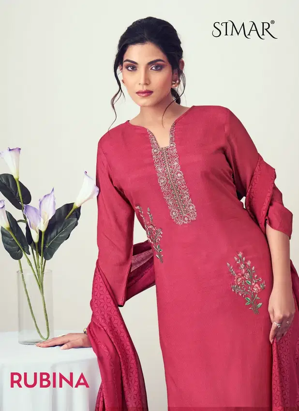 Rubina By Glossy Viscose Digital Printed Dress Material Exporters In India