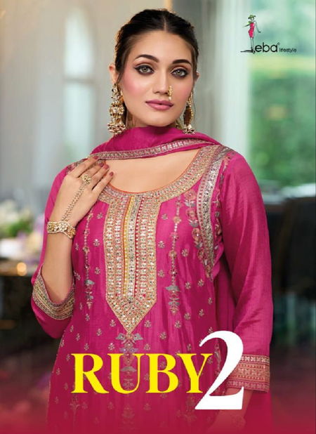 Ruby 2 By Eba Chinon Embroidery Designer Readymade Suits Exporters In India
 Catalog