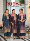 Ruby 2 By Eba Chinon Embroidery Readymade Suits Suppliers In India