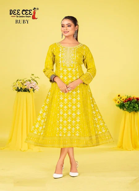 Ruby By Deecee Rayon Palin Printed Kurti Wholesale Price In Surat