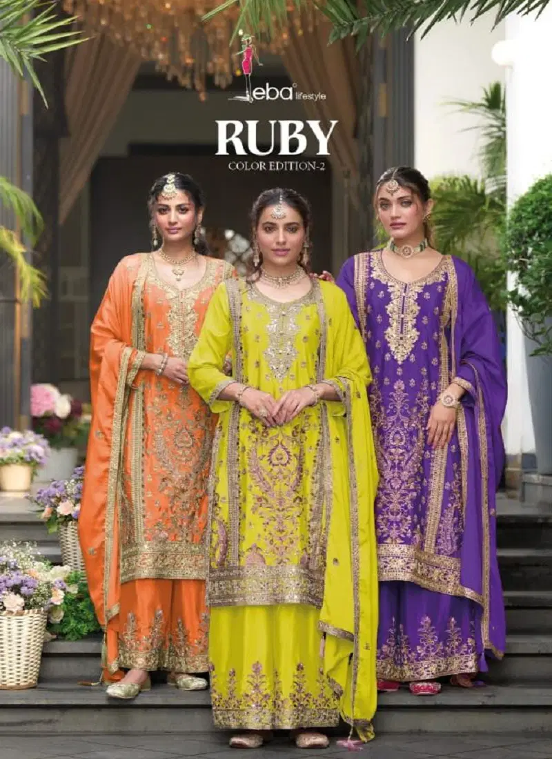 Ruby Colour Edition 2 By Eba Chinon Readymade Suits Exporters In India Catalog