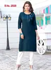 Ruby vol 1 Cotton Daily Wear Embroidery Work Long Kurtis Collections