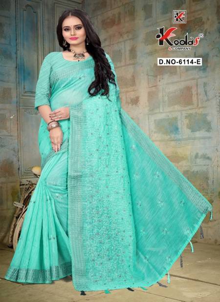 Ruhani 6114 Fancy Party Wear Cotton Sarees Collection
 Catalog