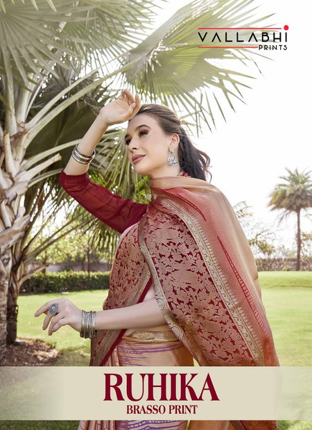 Ruhika By Vallabhi Brasso Printed Designer Sarees Wholesale Shop In Surat