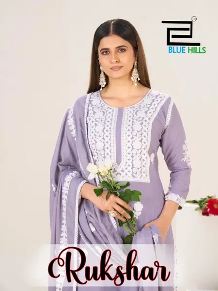Rukshar By Blue Hills Rayon Kurti With Bottom Dupatta Wholesale Online