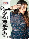Rung Jasmine Latest Fancy Designer Casual Wear Rayon Gold Print Long Kurtis Collection
