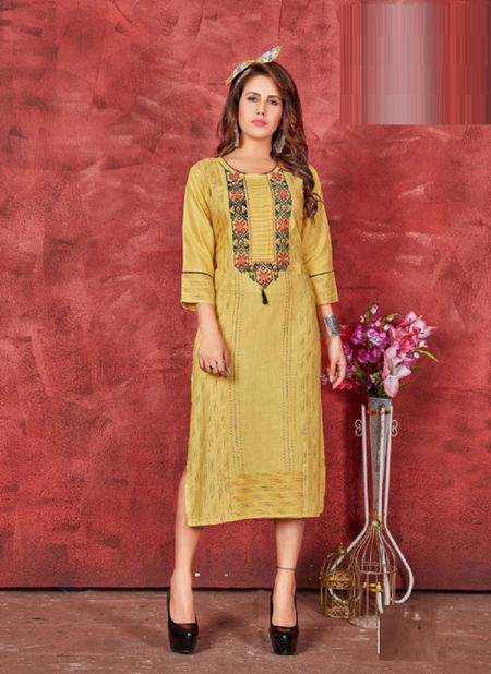 Rung Kashish 3 Heavy Ethnic Wear Slub Rayon Designer Kurti Collection Catalog