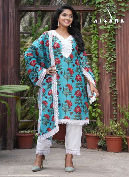 Rustam By Afsana Muslin Chikankari Work Kurti With Bottom Dupatta Wholesale Price In Surat Catalog