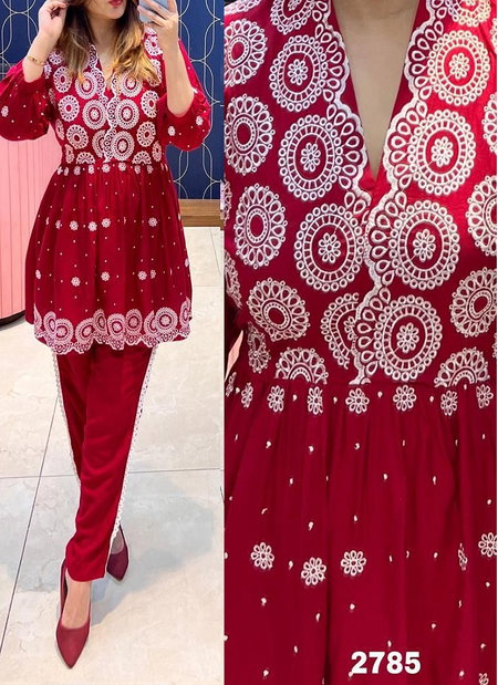 Rutba 2785 Rayon Embroidery Kurti With Bottom Wholesale Price In Surat