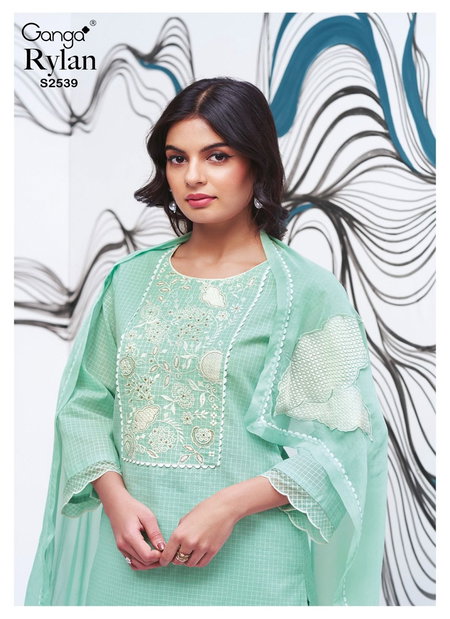 Rylan 2539 By Ganga Kota Checks Premium Cotton Dress Material Wholesale Online