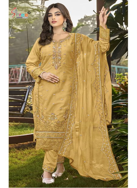 S 5334 By Shree Fabs Organza Wholesale Pakistani Salwar Suits Suppliers In Mumbai