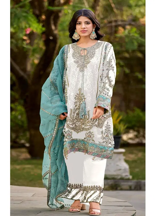 S 5476 By Shree Fabs Organza Pakistani Salwar Suits Wholesalers In Delhi