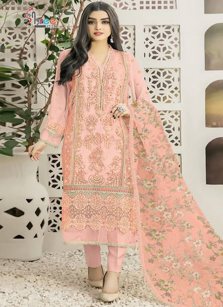 S 956 By Shree Organza Embroidery Pakistani Suits Wholesale Market In Surat Catalog