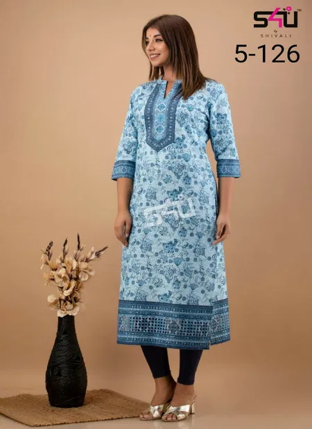 S4u 5-126 Silk Designer Kurti Catalog Catalog