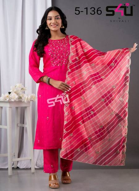 S4u 5-136 Fancy Silk Festive Wear Kurti Bottom With Dupatta Catalog Catalog