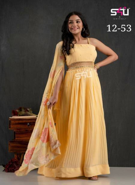 S4u D No 12-53 Fancy Festive Look Killer Silk Party Wear Indo Western Catalog Catalog