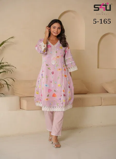 S4u D No 5-165 Fancy Killer Silk Kurti With Bottom Catalog Catalog