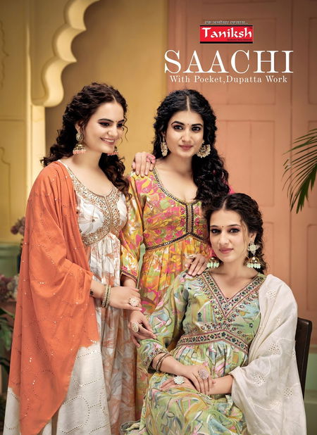 Saachi Vol 1 By Tanishk Rayon Alia Cut Readymade Suits Wholesale Market In Surat
 Catalog