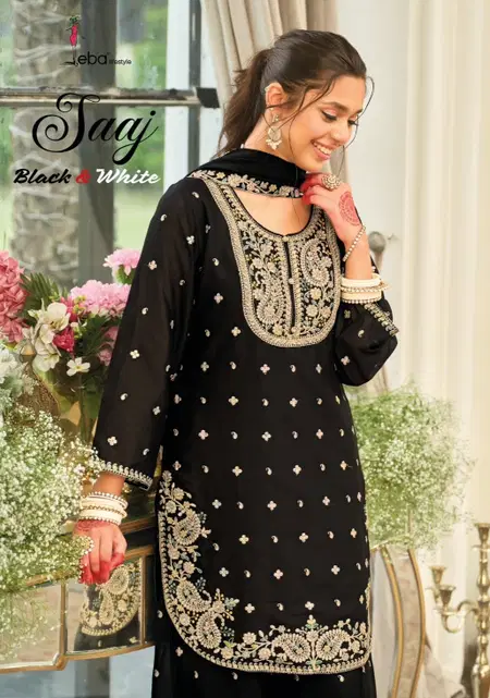Saaj Black And White By Eba Simar Surat Readymade Suits Wholesale Market