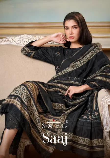 Saaj By Sarg Muslin Silk Printed Dress Material Wholesale Price In Surat
